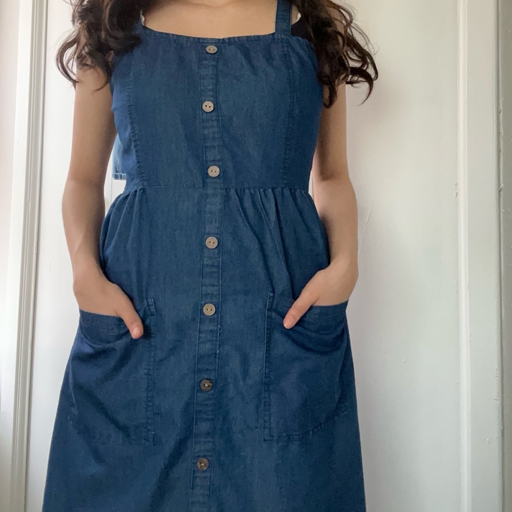Casual Blue Denim Dress for Women